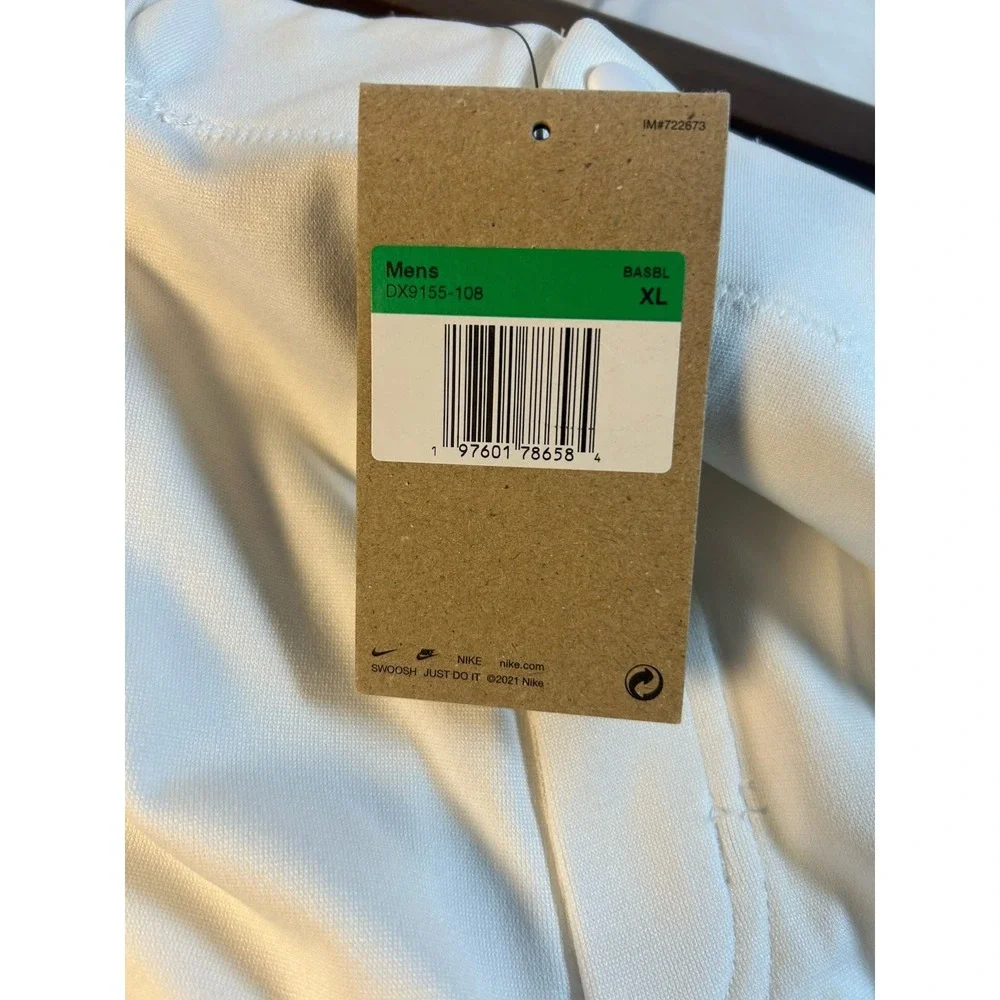New Nike Men Stock Vapor Select 2 Piped Baseball Pants XL White Blue Side Stripe